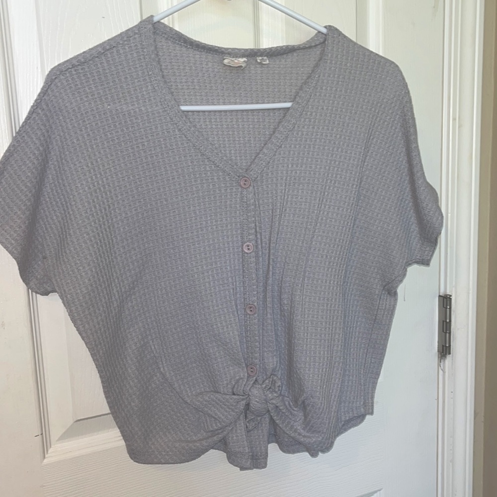 Buttoned Grey T-Shirt